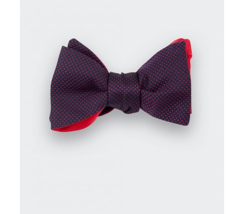 Burgundy Birdseye silk bow tie - cinabre paris