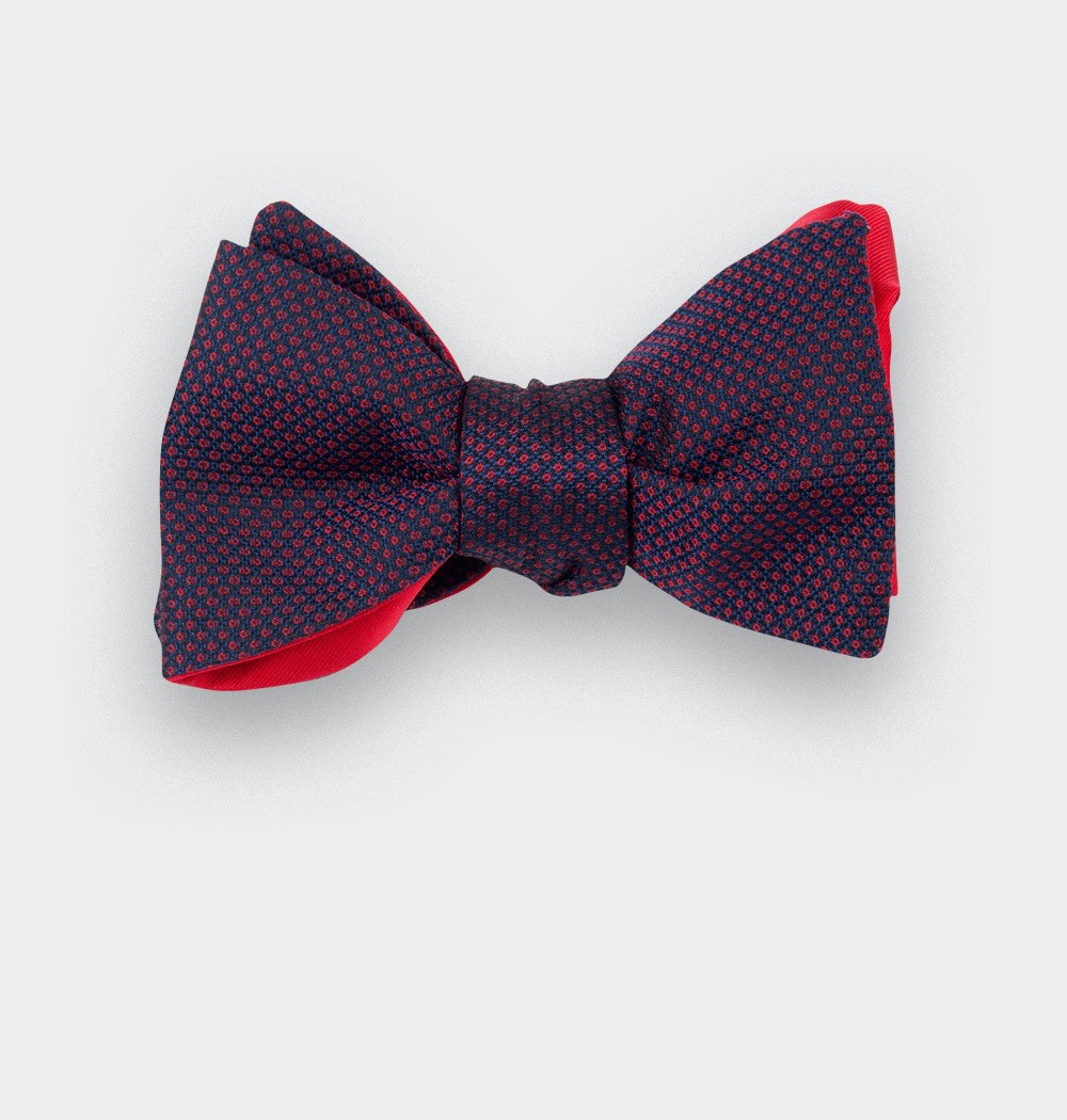 Burgundy Birdseye silk bow tie - cinabre paris