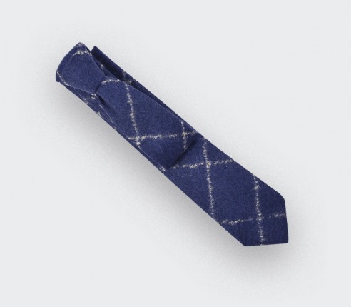 Blue Flannel curl windowspane tie - cinabre paris