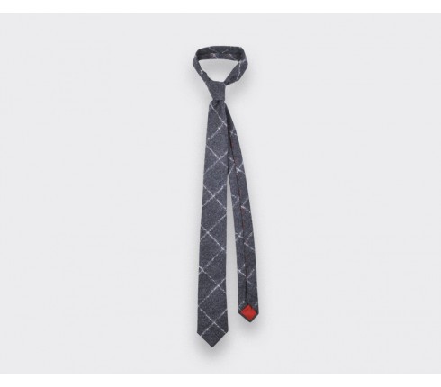 Grey Flannel windowspane tie - cinabre paris