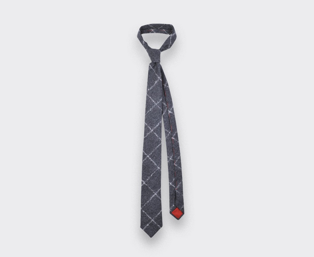 Grey Flannel windowspane tie - cinabre paris