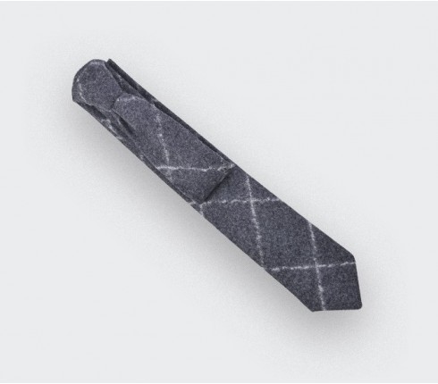 Grey Flannel windowspane tie - cinabre paris