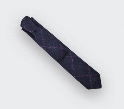 Fuchsia Flannel windowspane tie - cinabre paris