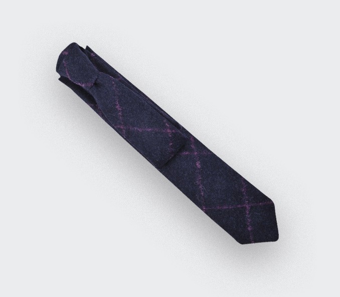 Fuchsia Flannel windowspane tie - cinabre paris