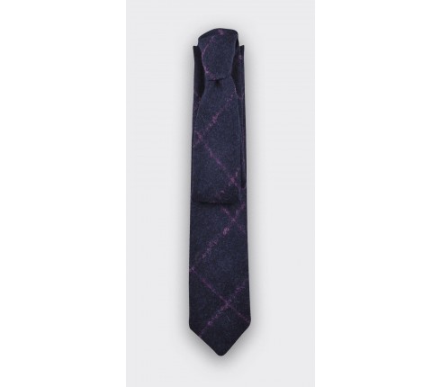 Fuchsia Flannel windowspane tie - cinabre paris