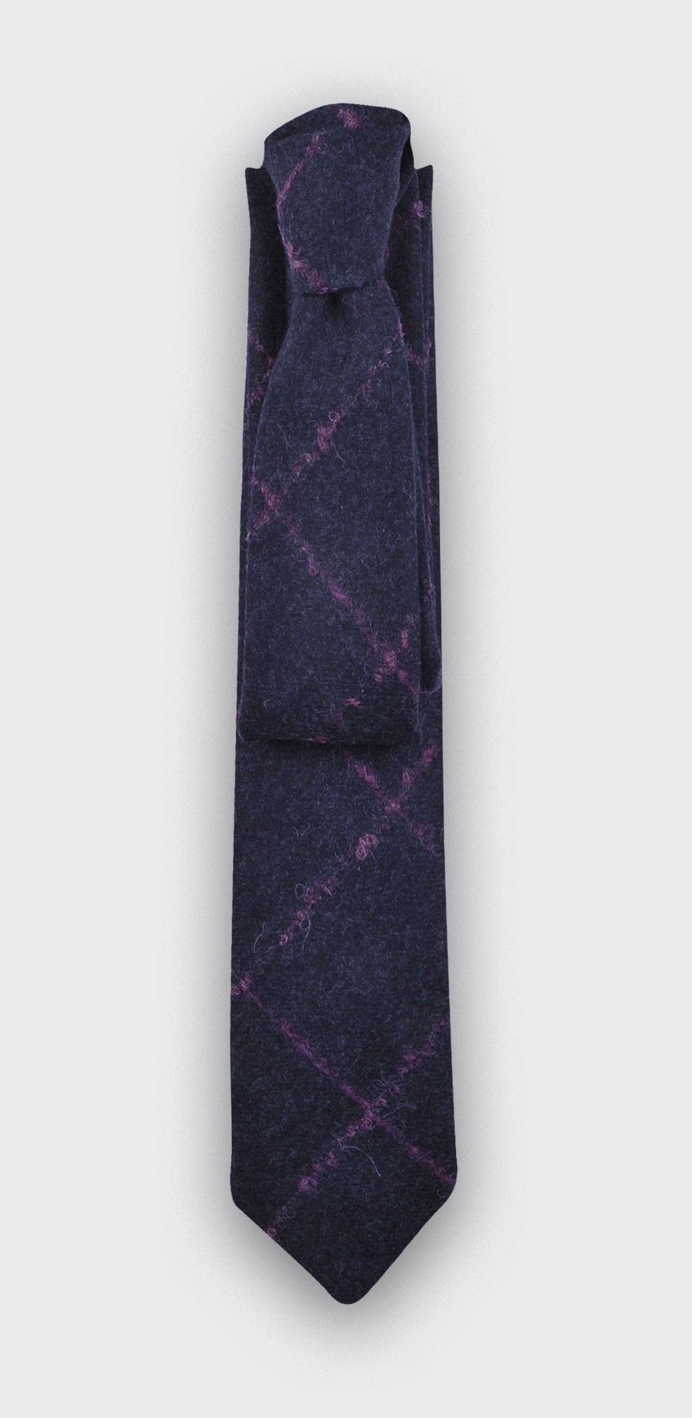 Fuchsia Flannel windowspane tie - cinabre paris