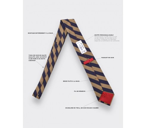 Brown Club herringbone tie - cinabre paris