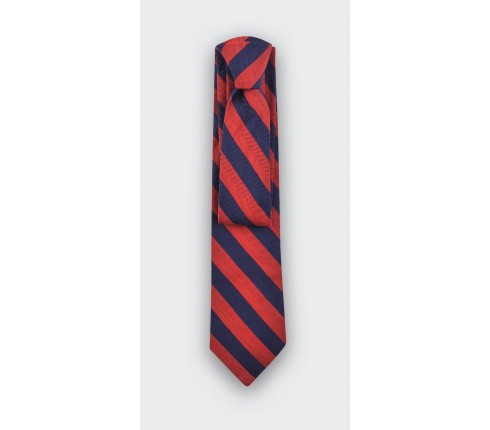 Red stripe herringbone tie - cinabre paris