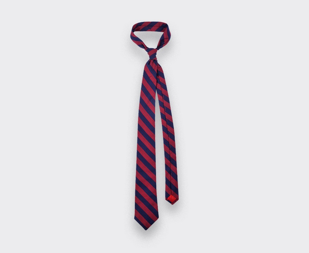 Burgundy stripe herringbone tie - cinabre paris