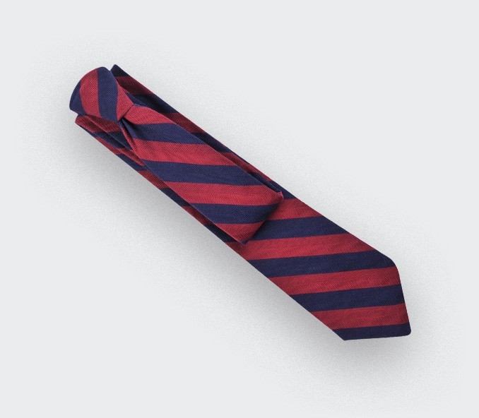 Burgundy stripe herringbone tie - cinabre paris