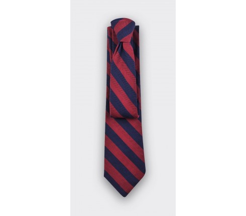 Burgundy stripe herringbone tie - cinabre paris