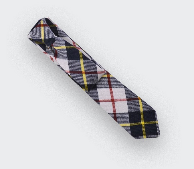 cravate tartan blanc Macrae - cinabre paris