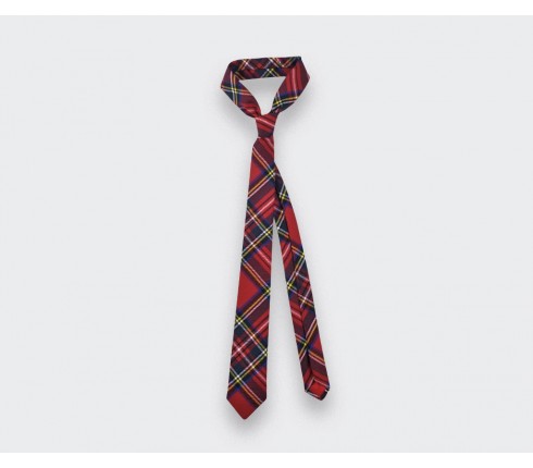 Red stewart tartan tie - cinabre paris