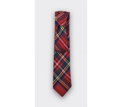 Red stewart tartan tie - cinabre paris