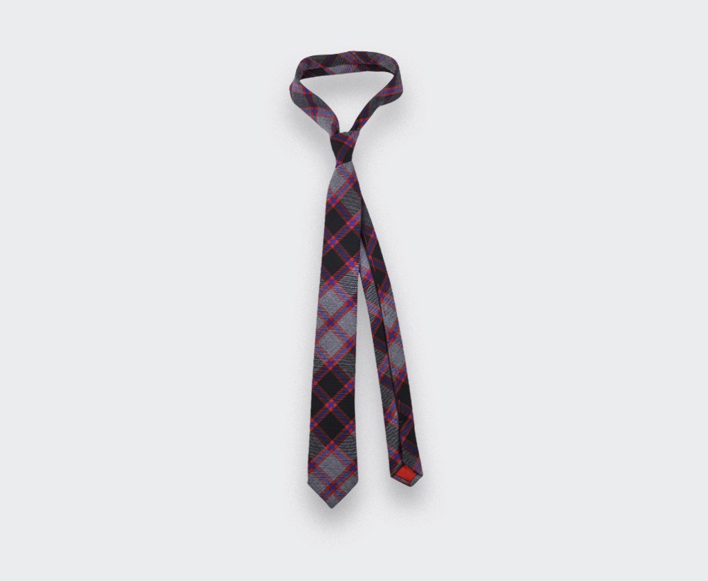 Grey tartan tie - cinabre paris