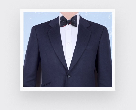 Navy blue ice skate bow tie - cinabre paris