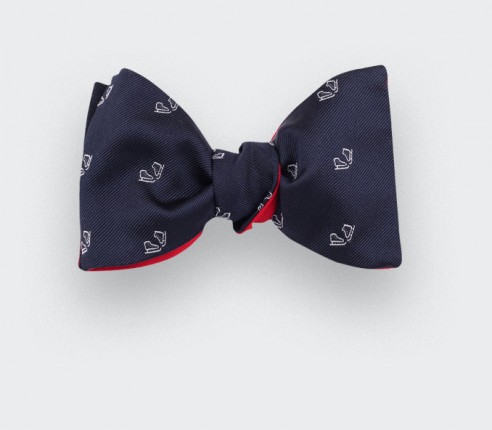 Navy blue ice skate bow tie - cinabre paris