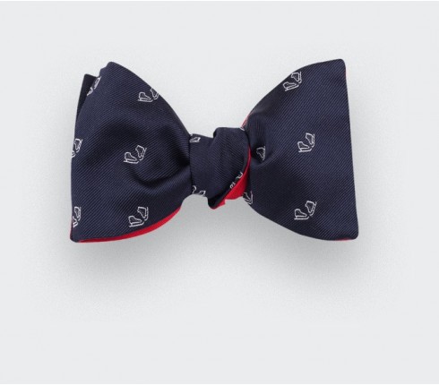 Navy blue ice skate bow tie - cinabre paris