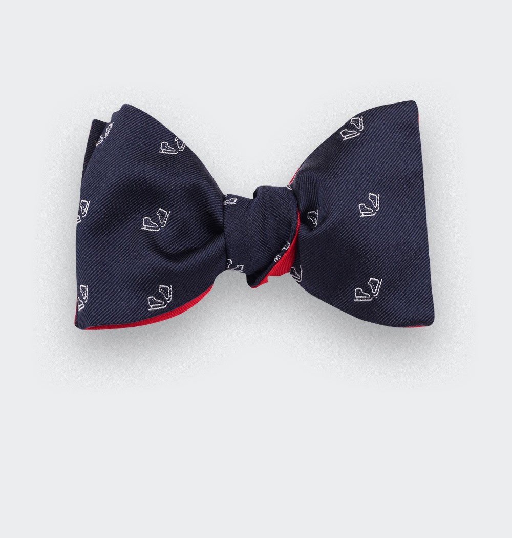 Navy blue ice skate bow tie - cinabre paris