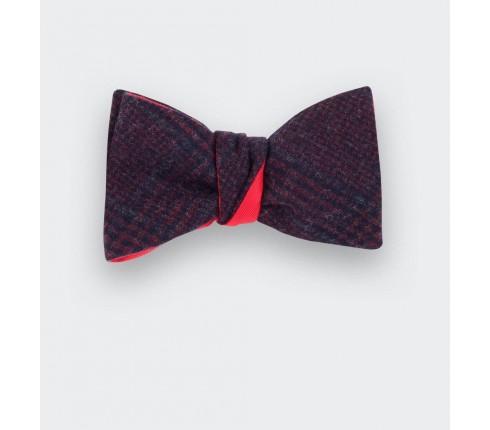 Burgundy glen plaid bow tie - cinabre paris