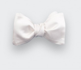 White twill Bow Tie - cinabre paris