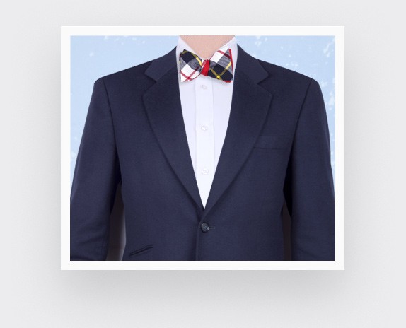 White Macrae tartan bow tie - cinabre paris