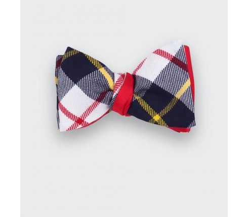 White Macrae tartan bow tie - cinabre paris