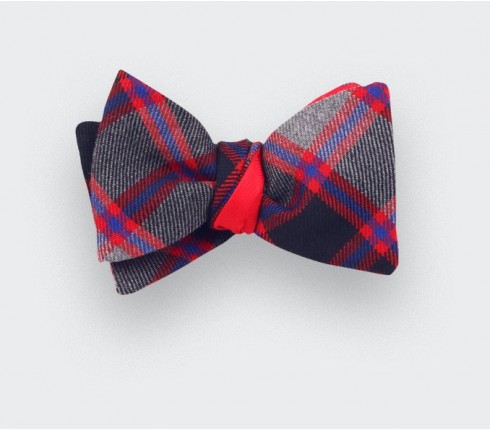 Noeud papillon tartan gris - cinabre paris